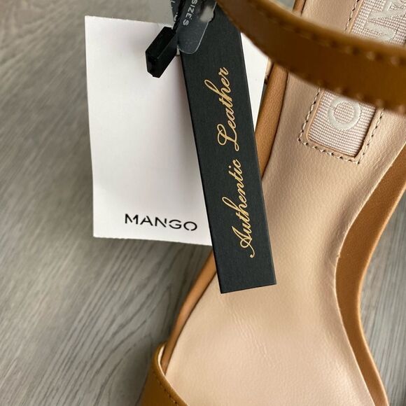 Mango Genuine Leather Sandals Heels - Picture 14 of 16